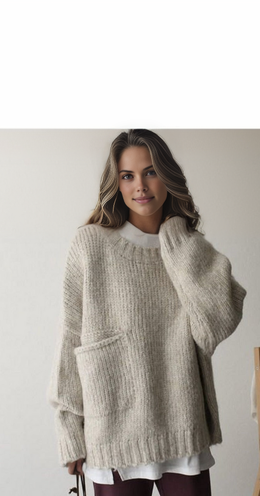 EB | Übergroßer Strickpullover mit Tasche