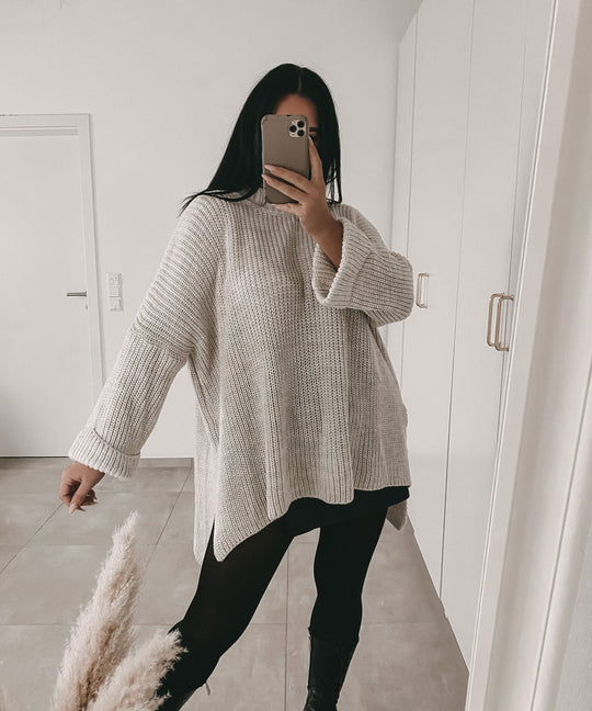 EB | Gemütlicher Oversized Strickpullover In Sanftem Beige