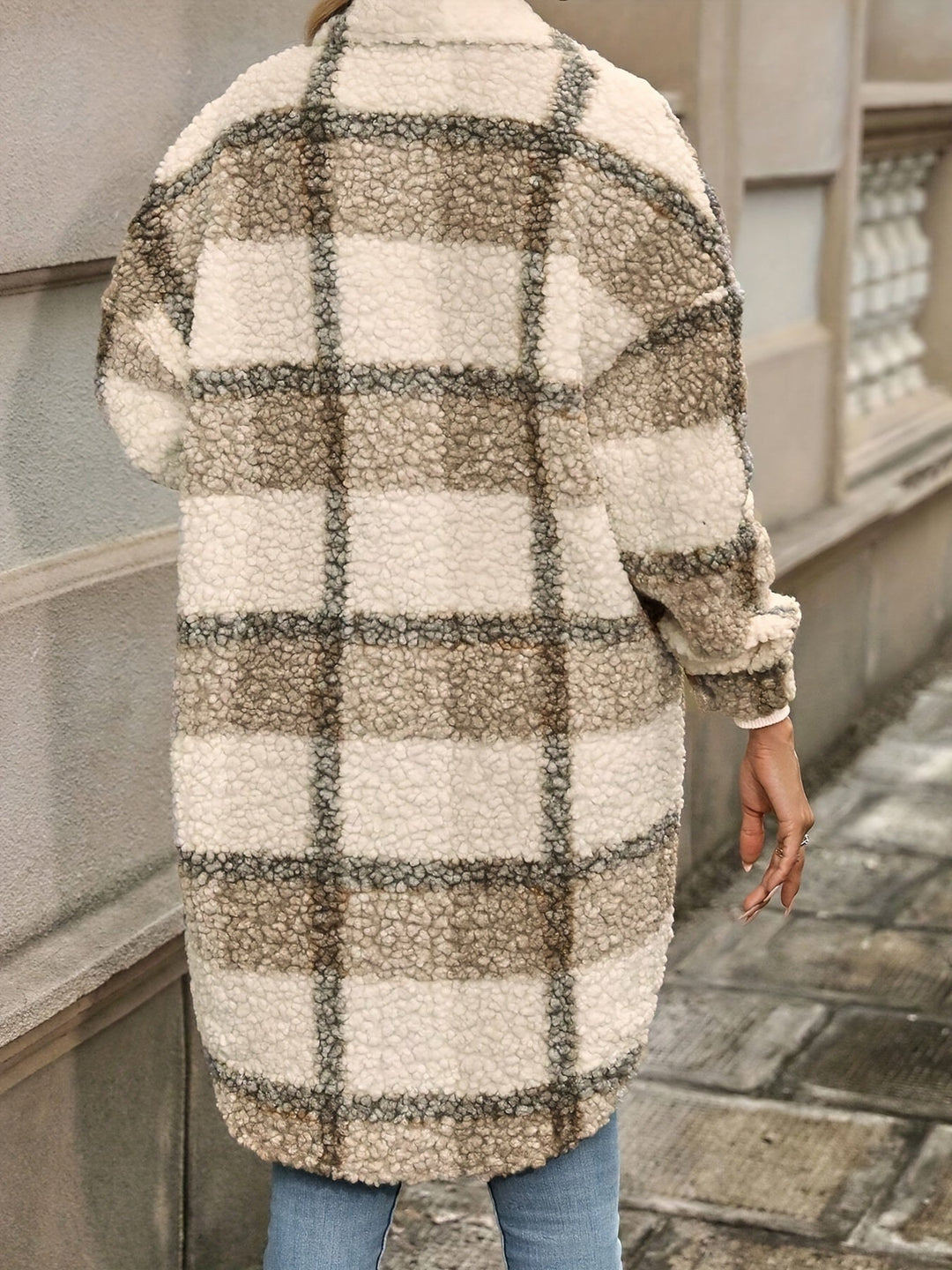 EB | Langarmige Jacke Aus Teddyfleece Acryl Warm und Trendy