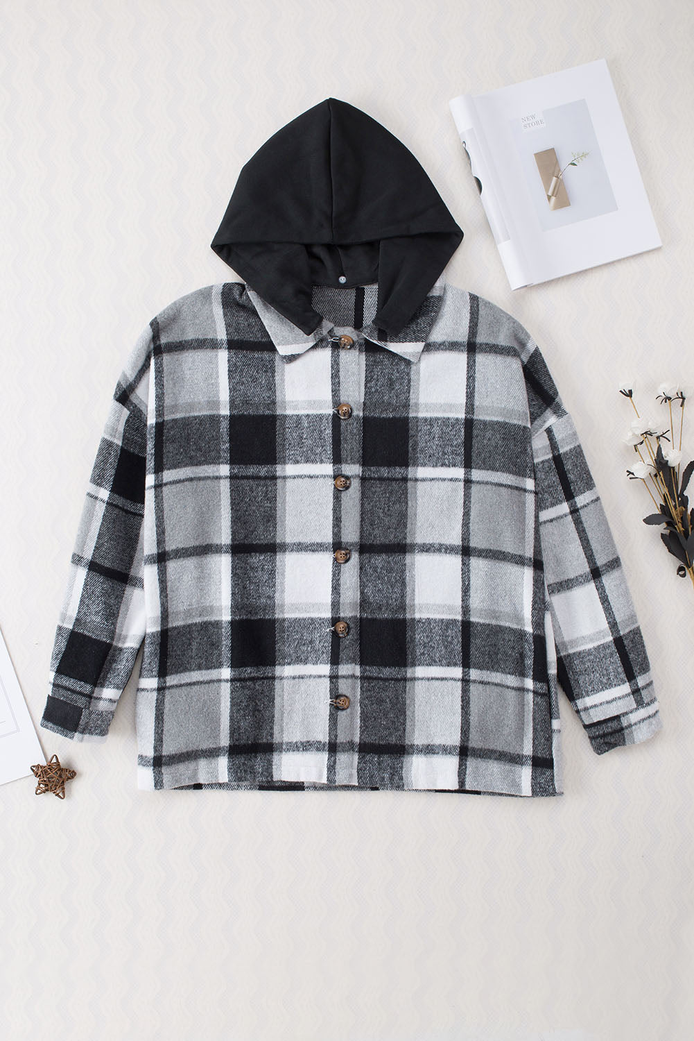 EB | Gitterhemdenjacke mit Kapuze Polyester Lässig und Trendy