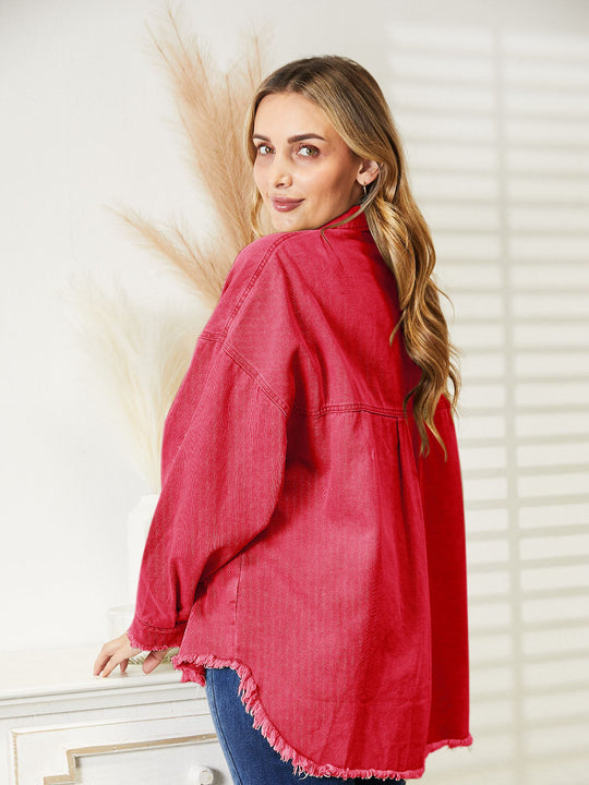 EB | Zerrissene Rohsaum-Denimjacke