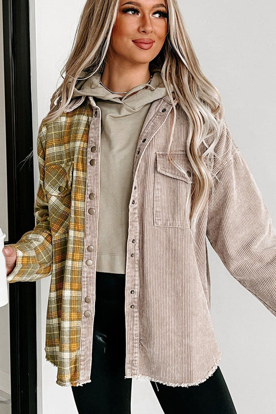 EB | Zweiseitige Hemdjacke Karomuster und Corddesign Stil und Komfort