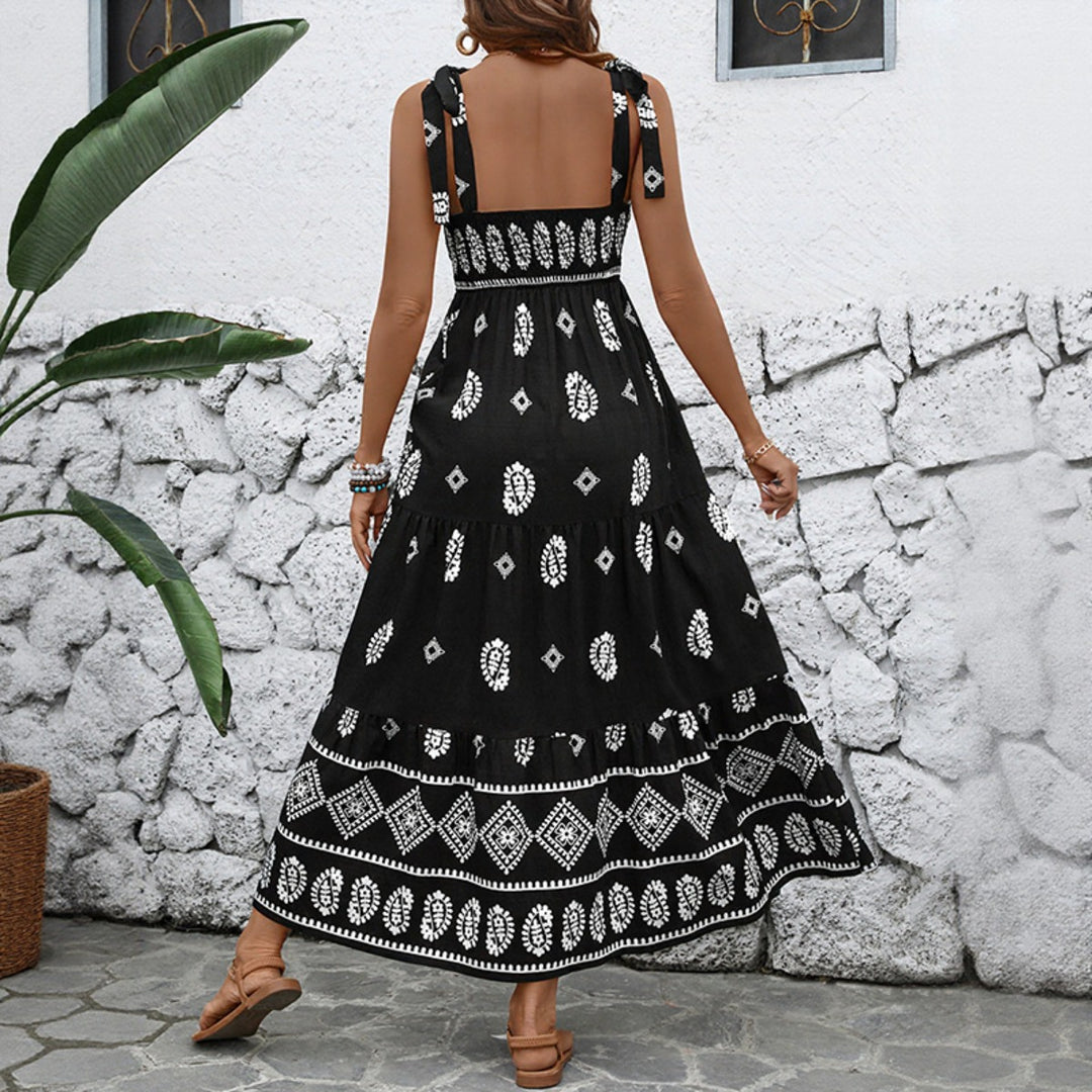 EB | Kleid mit ethnischem Strapsdruck