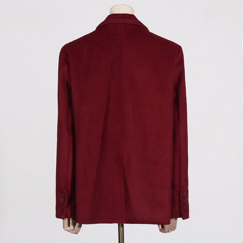 EB | Warme Damen Wolljacke mit Gürtel und Kurzer Passform