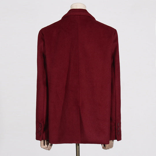 EB | Warme Damen Wolljacke mit Gürtel und Kurzer Passform