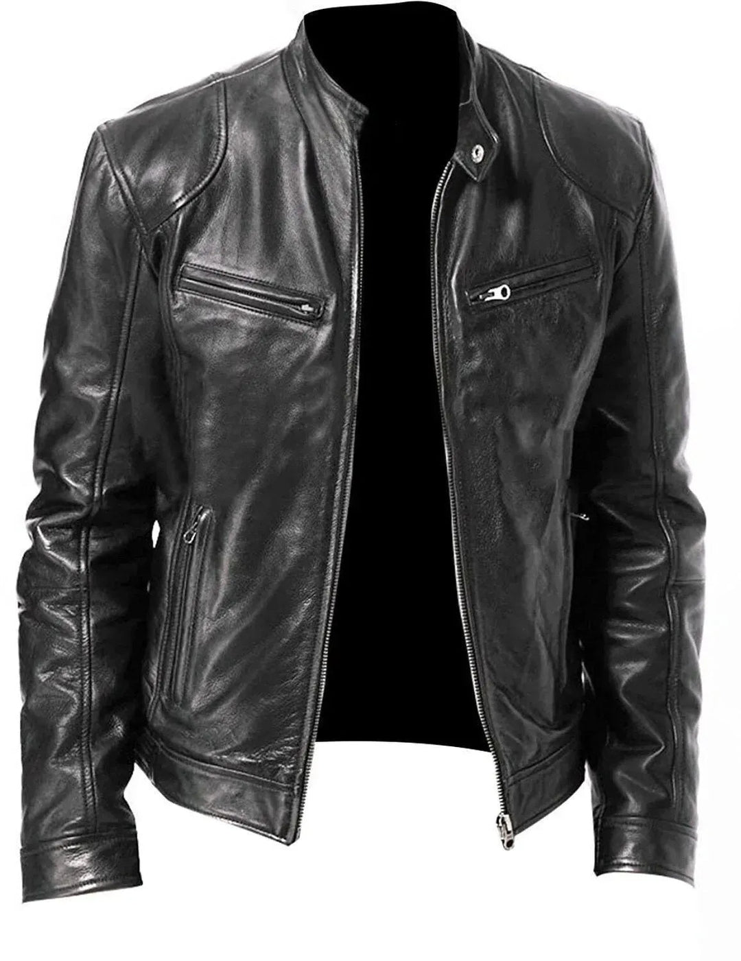 EB | Robuste Leder-Motorradjacke Bikerjacke für Herren Erwan