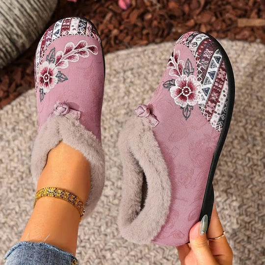 Warme, weiche Schuhe für Damen mit zartem Blumenprint EB EB