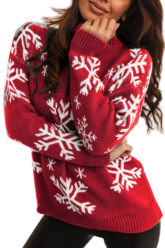 EB | Rollkragen Weihnachtsdruck Strickpullover