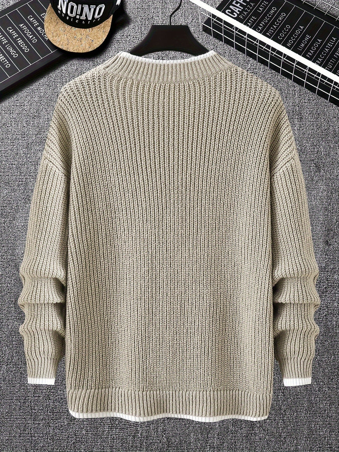 EB | Überdimensionierter Strickpullover Acryl Lässig und Warm