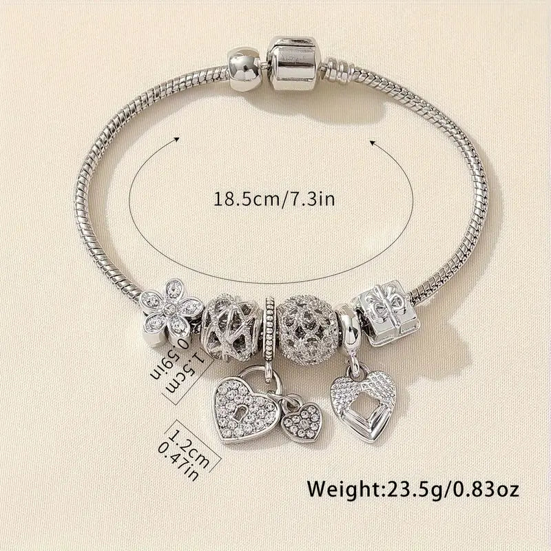 EB Modisches Armband mit Strasssteinen und Blumen