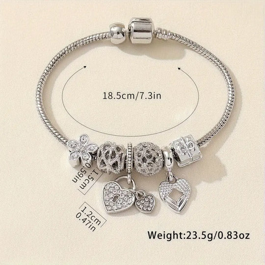 EB Modisches Armband mit Strasssteinen und Blumen