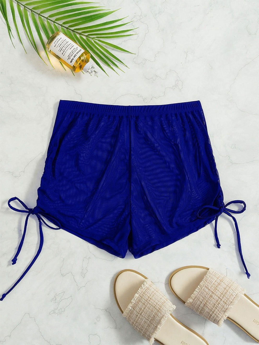 EB | Badehose mit hoher Taille und Kordelzug aus Mesh