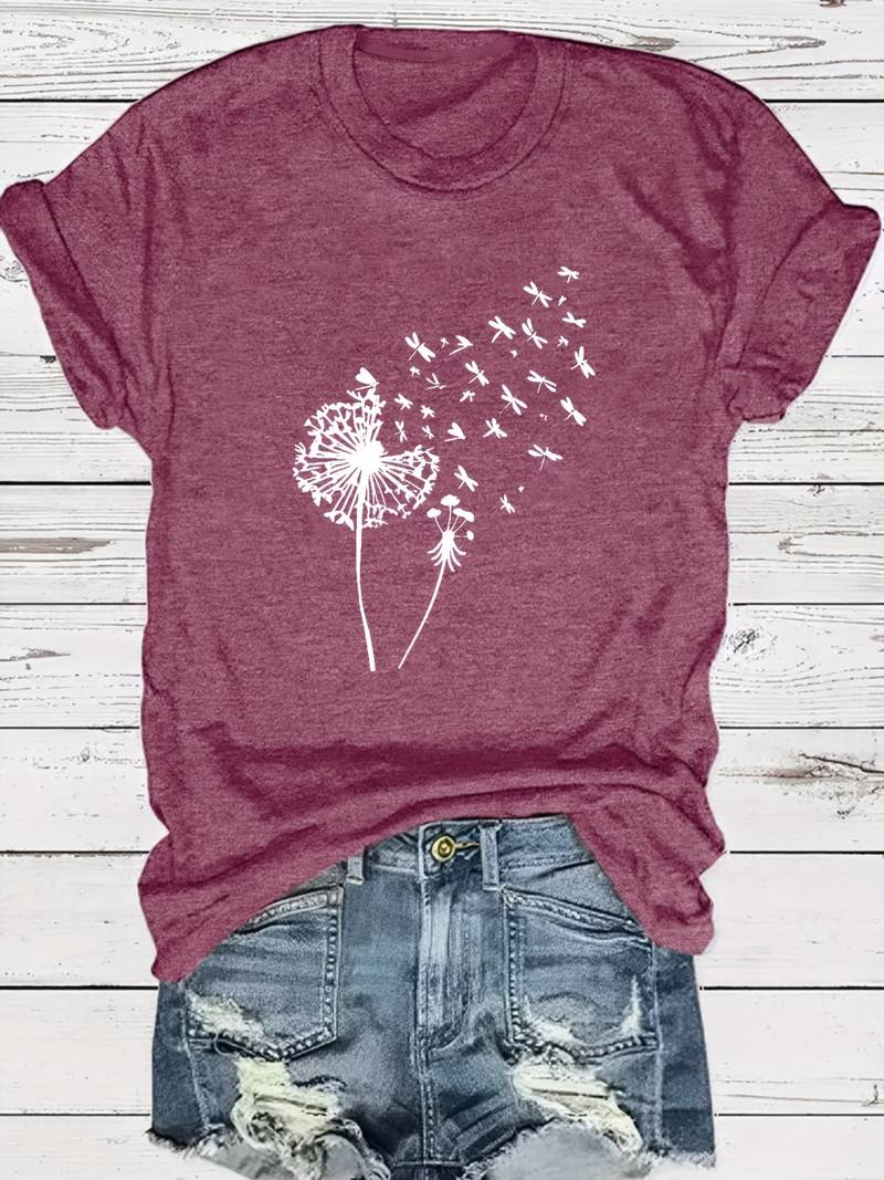 EB – T-Shirt Mit Löwenzahn-Print Und Rundhalsausschnitt