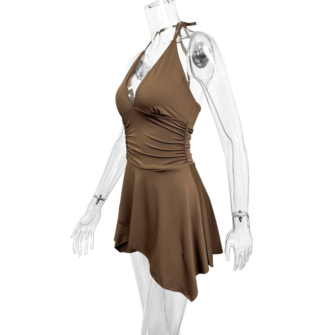 EB | Kleid mit tiefem V-Ausschnitt und Neckholder-Trägern