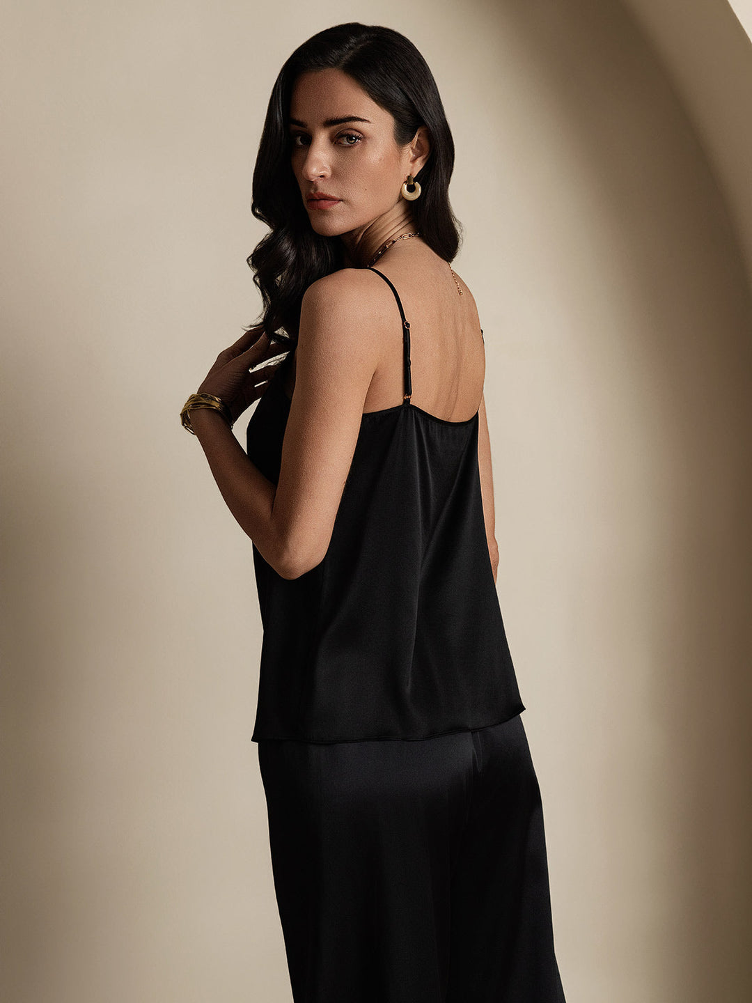 EB | Seide Entspannt Spaghettiträger Camisole Top