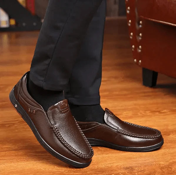 Herren Echtleder Schlupfschuhe EB