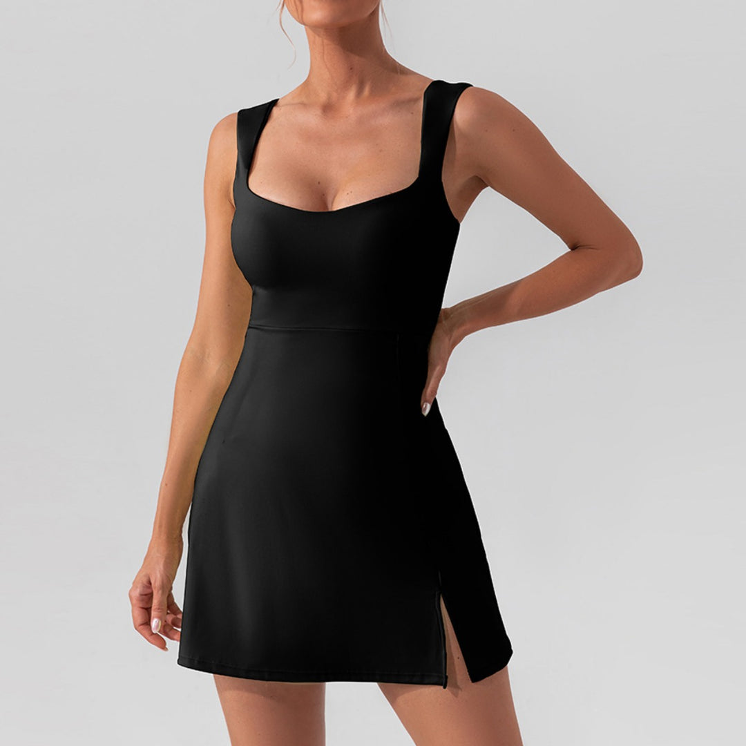 EB | Hosenträger einfarbig Yoga Tennisrock leichtes Sportkleid