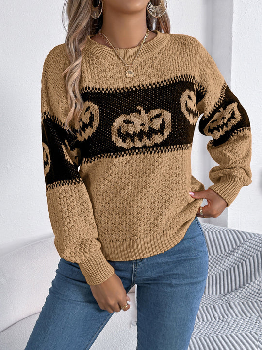 EB | Strickpullover mit Kürbis-Motiv