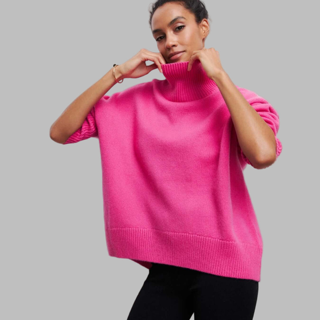 EB | Pullover - Damen Herbst Oversized Hochkragenpullover
