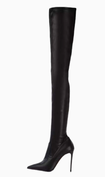 Femme Über-die-Knie Spitzenzehen Stiletto Stiefel EB