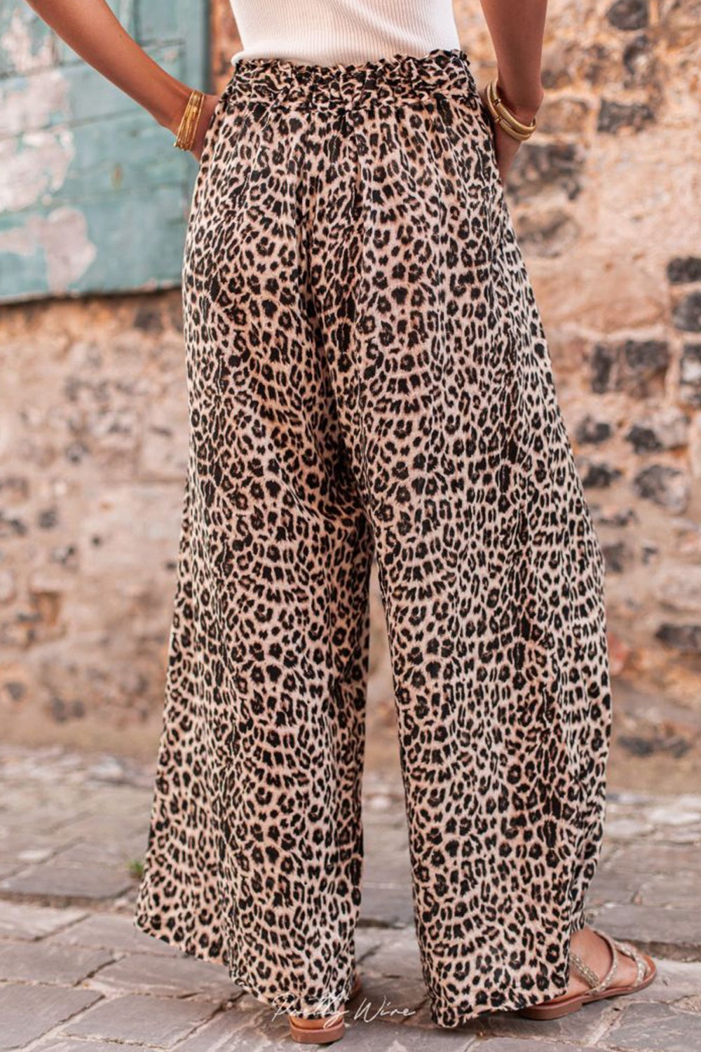 EB | Leopard Zugband Weite Beinform Pants