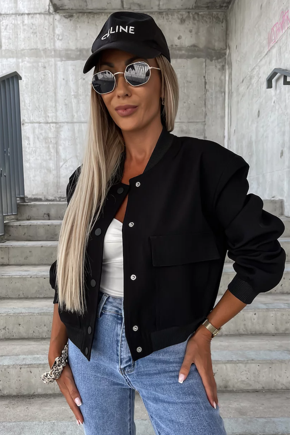 EB | Bomberjacke mit Taschen Polyester-mischung Klassisch und Zeitlos