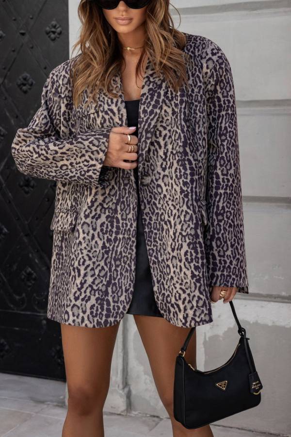 EB | Druck beige und schwarze Jacke