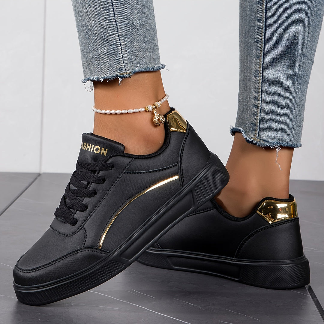 EB | Damen Sneaker In Einfarbiger Ausführung mit Schnürsenkeln und Weicher Sohle