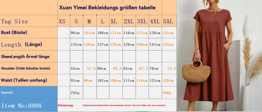 EB | Einfarbiges ärmelloses lockeres Taschenkleid
