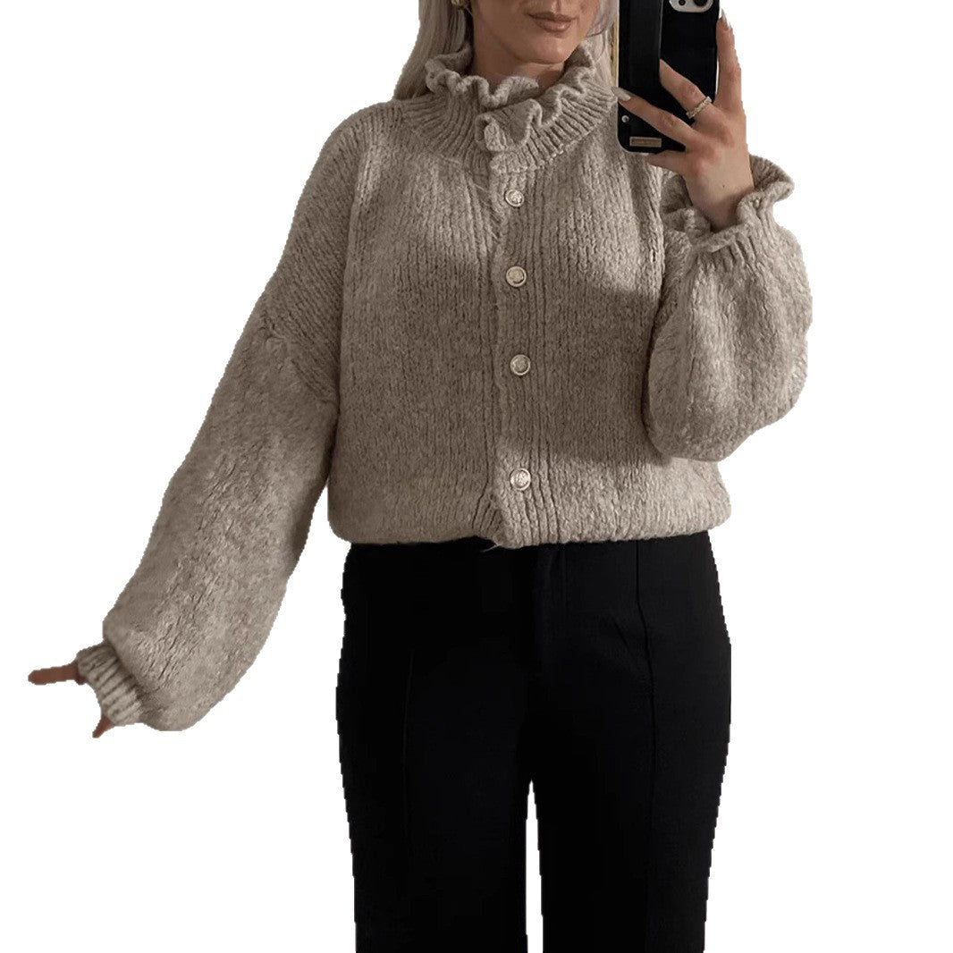 EB | Stilvoller Damen-Cardigan mit Knöpfen und Stylischem Kragen