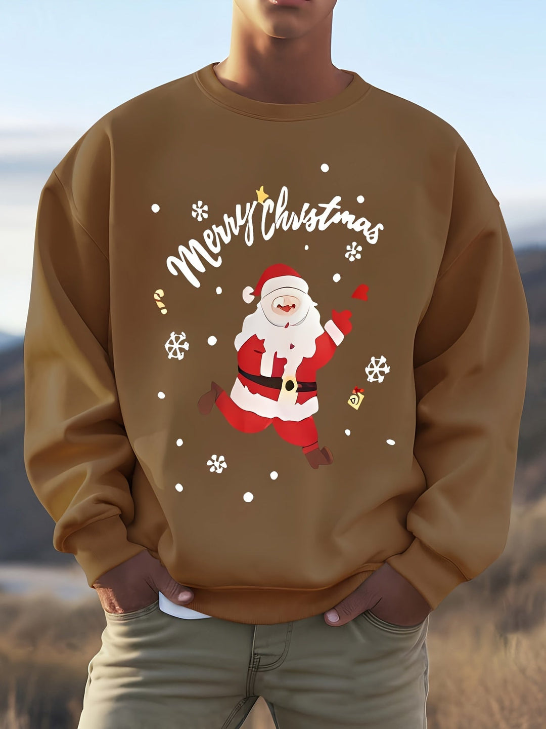 EB | Sweatshirt mit Weihnachtsmotiv Baumwolle Frohe Weihnachten Design