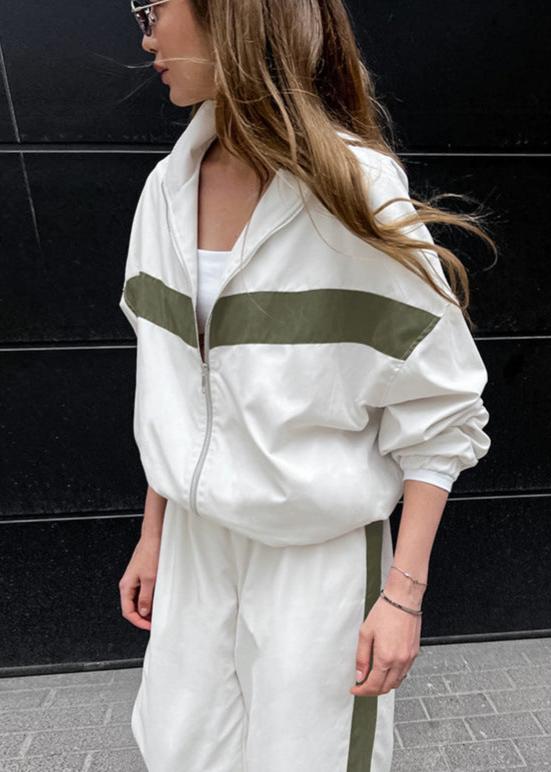 EB | Edge - Kontrast Reißverschlussjacke und weit geschnittene Hose Set