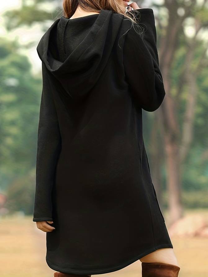EB | Kapuzenpullover Kleid mit Kapuze und Kängurutasche