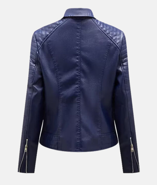 EB | Stylische Damen Bikerjacke Aus Kunstleder