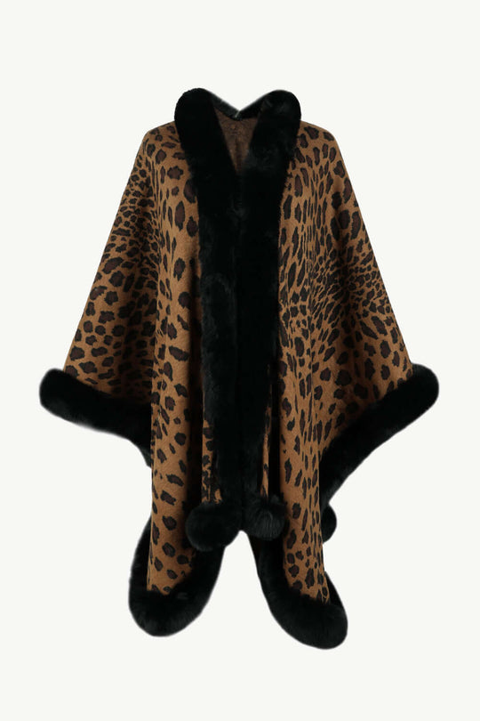 EB | Leopardenmuster Offenes Poncho