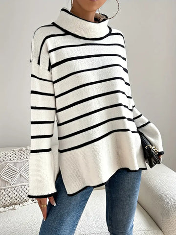 EB | Gestreifter Rollkragenpullover