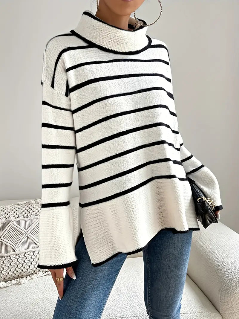 EB | Gestreifter Rollkragenpullover