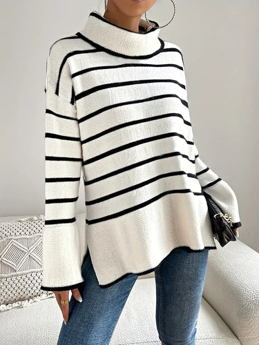 EB | Gestreifter Rollkragenpullover