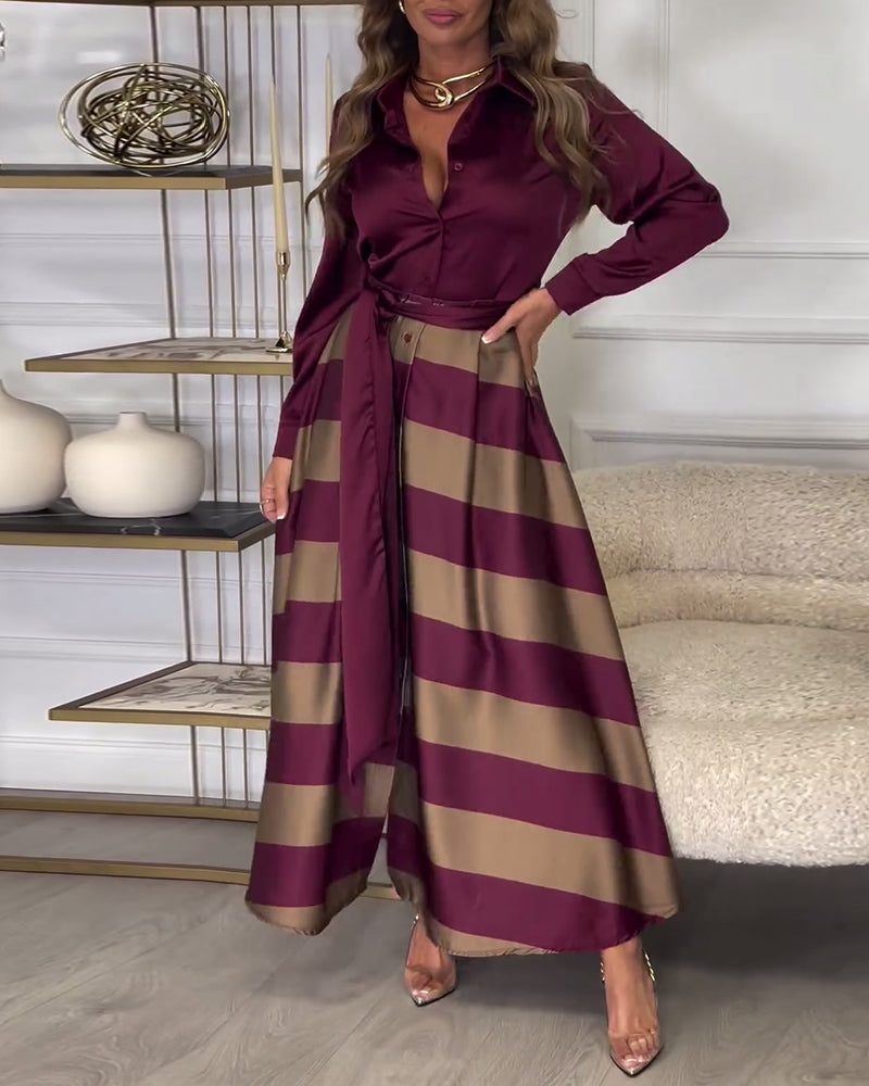 EB | Kleid mit Streifenmuster und Reversriemen