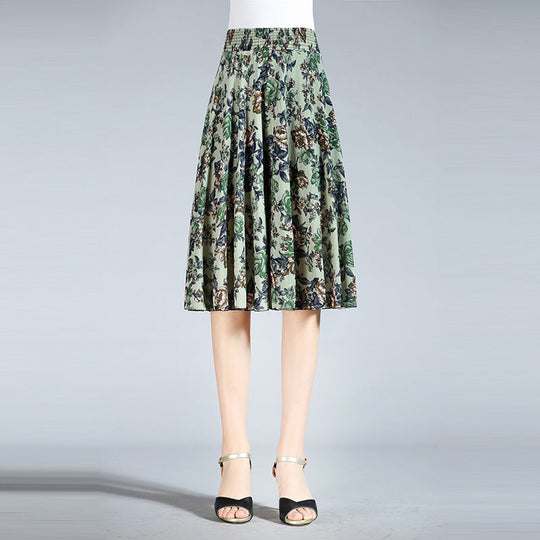 EB | Damen Chiffon Culottes mit Breiten Beinen und Hoher Elastischer Taille