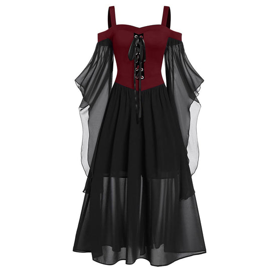 Heidi-Mode | Halloween Hexe Sling Träger und Große Einteilige Kleid