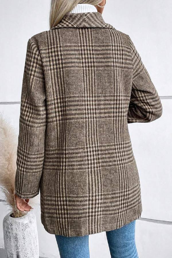 EB | Kollektion Karierter Kragen Langarmjacke