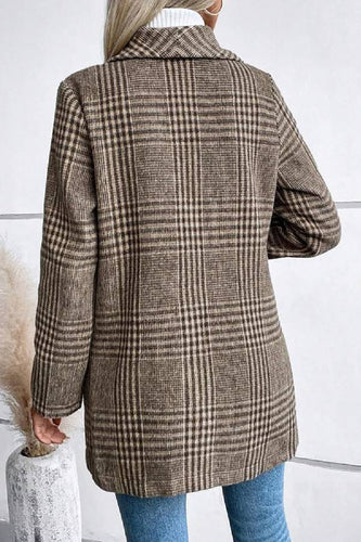 EB | Kollektion Karierter Kragen Langarmjacke