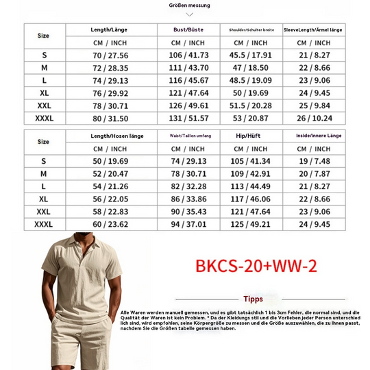 EB | Kurzärmliges Poloshirt und Shorts Strandanzug