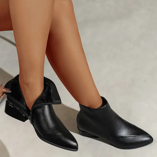 EB | Damen Chunky Niedrige Absatz Stiefeletten