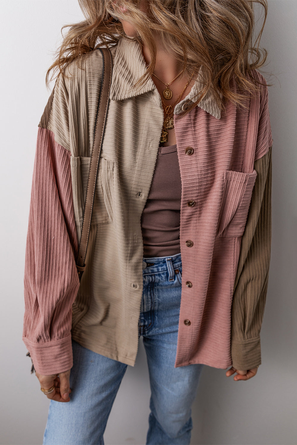 EB | Colorblock Shirtjacke Baumwollmischung Lässig und Trendy