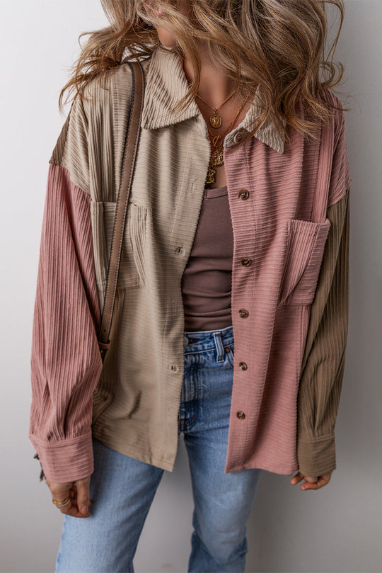 EB | Colorblock Shirtjacke Baumwollmischung Lässig und Trendy
