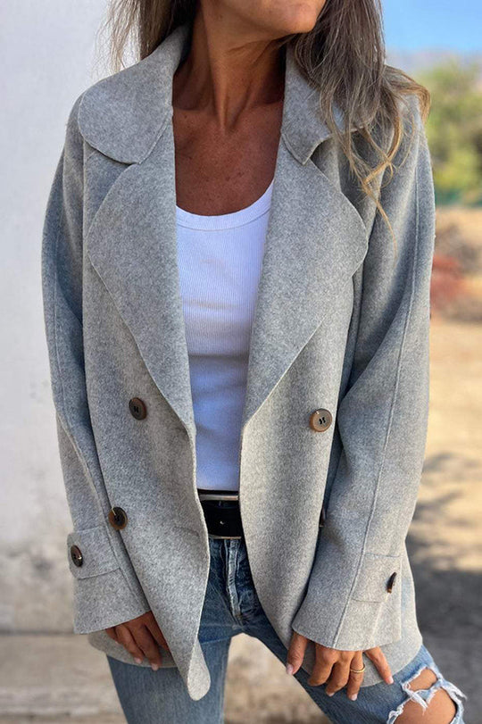 EB | Farbe Revers Langarm Knopf Freizeitjacke
