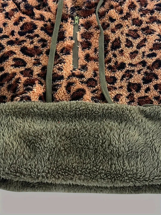 EB | Leopardenmuster Farbblock Pullover