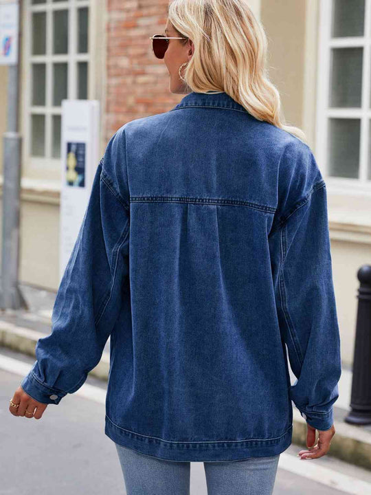 EB | Knopf-Down Denimjacke mit Taschen